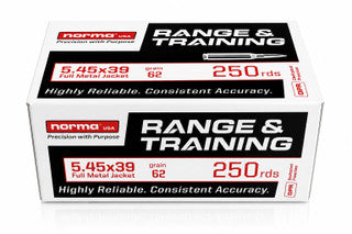 Norma Range & Training 5.45x39mm 62gr FMJ 250rd Box - 602608011