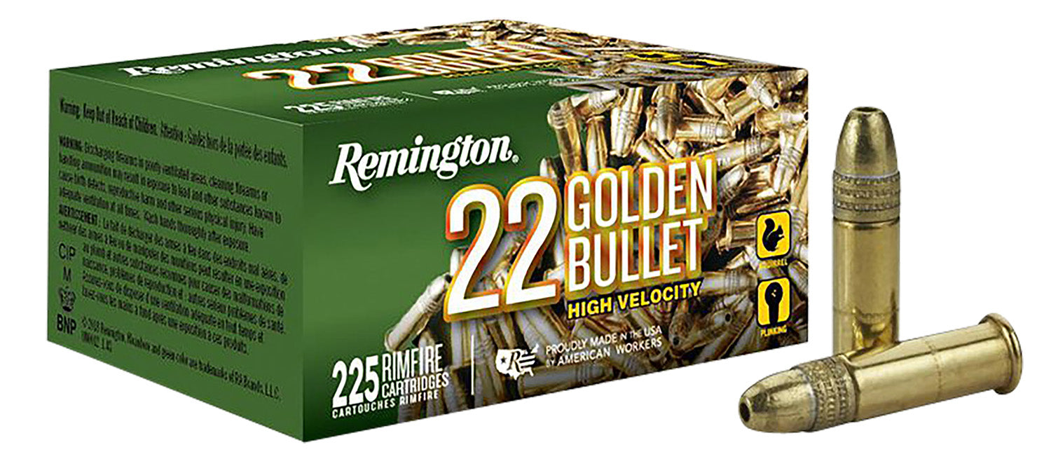 Remington Golden Bullet 22LR 36gr Plated HP 225-Pack - R21229