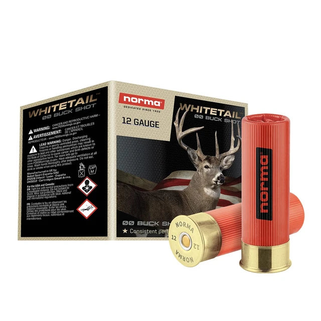 Norma Whitetail 12 Gauge 2 3/4" 00 Buckshot - 9 Pellet - 1198043400