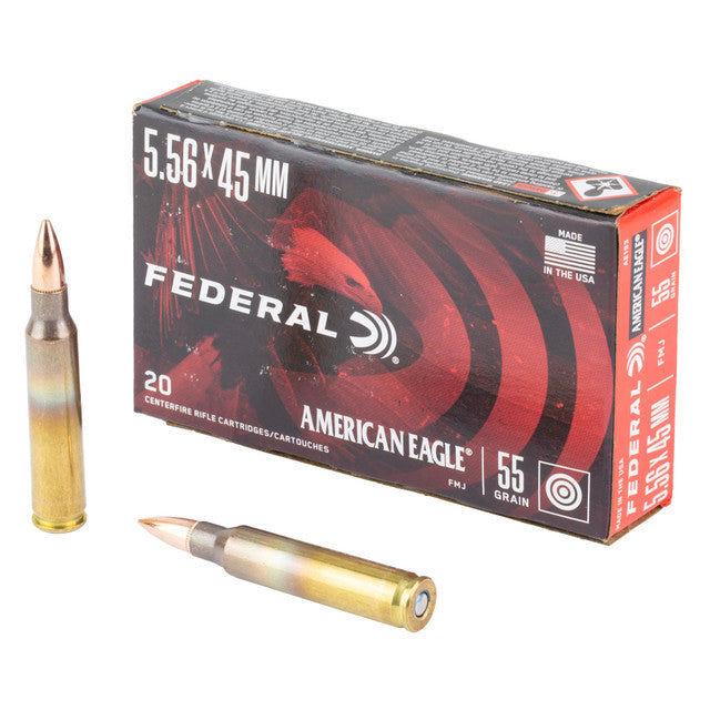 Federal American Eagle AE193 5.56x45mm 55gr FMJ Ammo — 20 Round Box