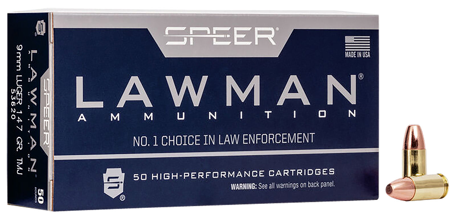 Speer Lawman 9mm 147gr TMJ RN Ammo — 53620