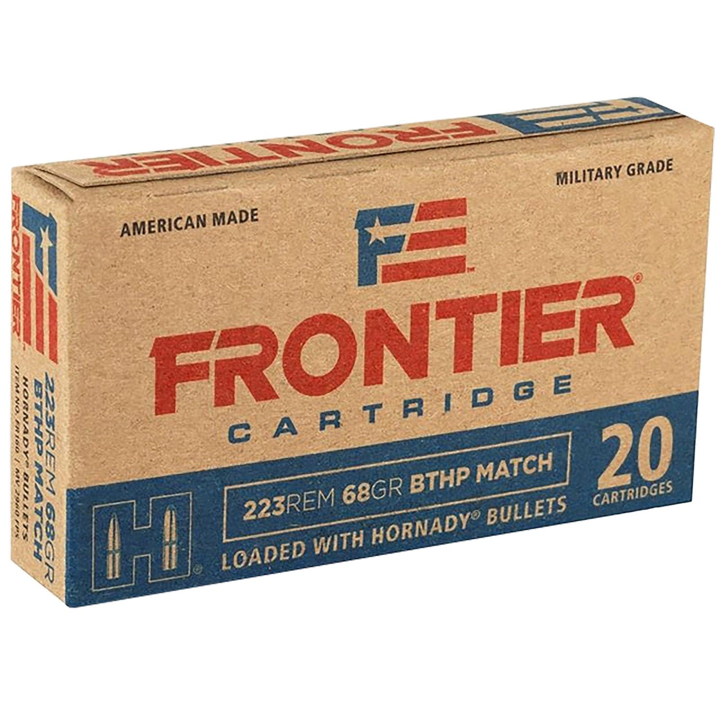 Hornady Frontier Mil Grade 223 Rem 68gr HP - FR160