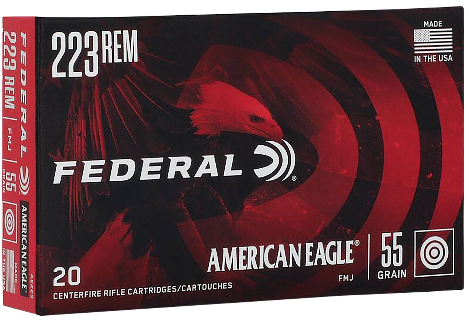 Federal American Eagle AE223 .223 Rem 55gr FMJ Ammo — 500 Round Case