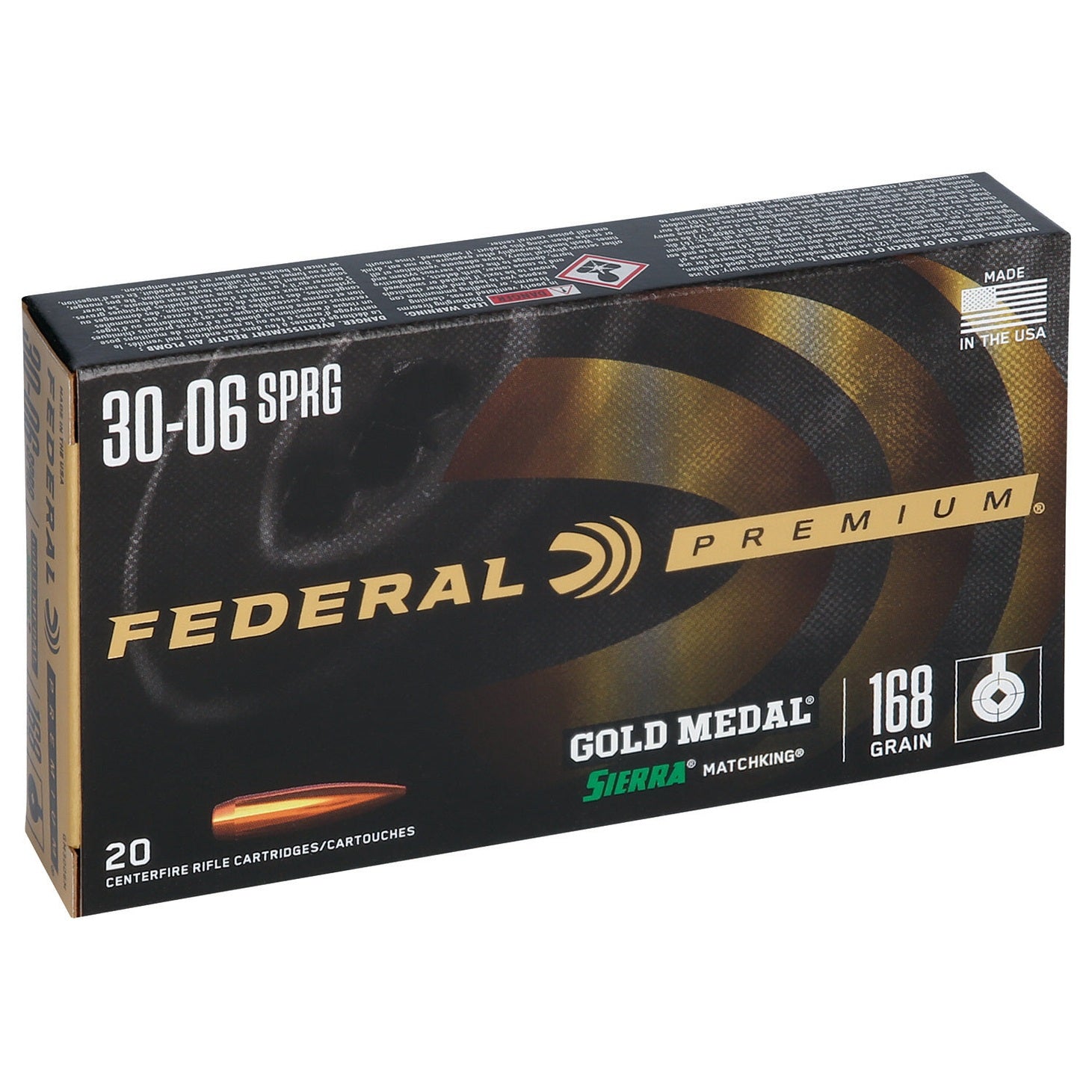 Federal Premium Gold Medal 30-06 Springfield 168gr Sierra MatchKing BTHP - GM3006M