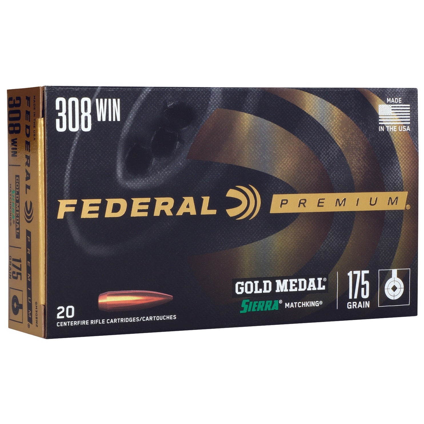 Federal Premium Gold Medal 308 Win 175gr Sierra MatchKing BTHP - GM308M2