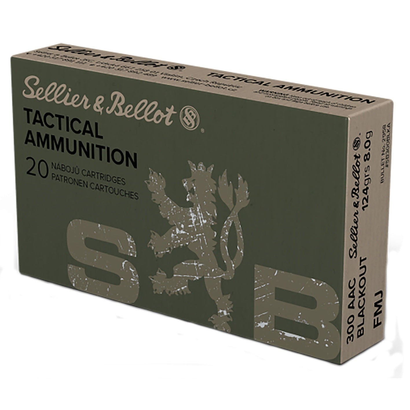 Sellier & Bellot Tactical 300 Blackout 124gr FMJ - SB300BLKA