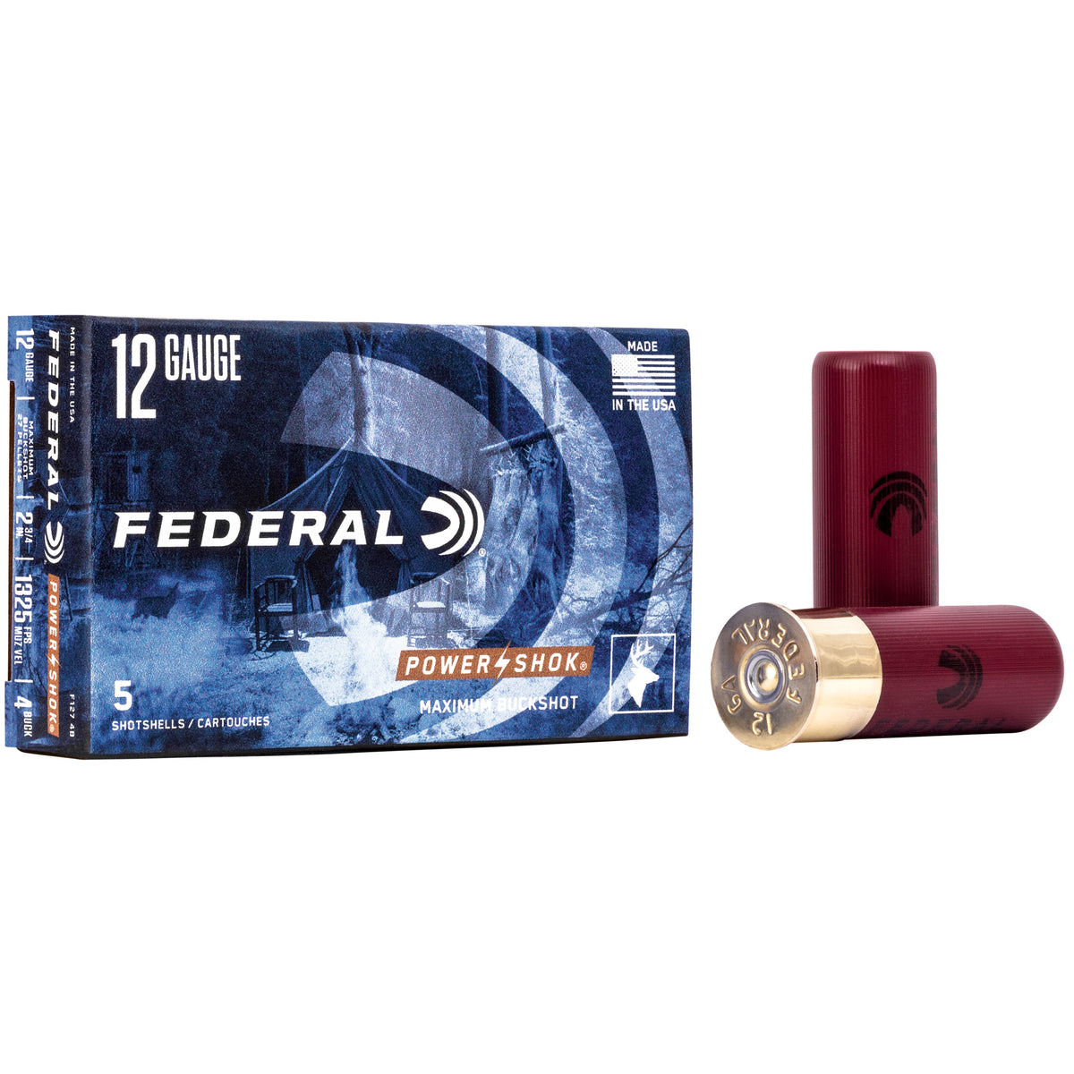 Federal Power-Shok 12 Gauge 2.75" #4 Buckshot - F1274B