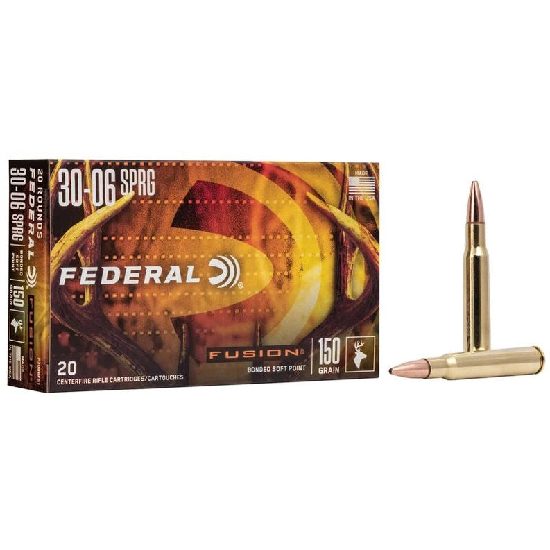 Federal Fusion 30-06 Springfield 150gr Bonded Soft Point Hunting Ammo - F3006FS1