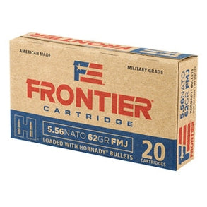 Hornady Frontier Mil Grade 5.56 Nato 62gr FMJ Ammo - FR260