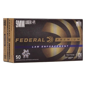 Federal LE 9mm +P 124gr HST JHP Defense Ammo - P9HST3 (50rd Box)